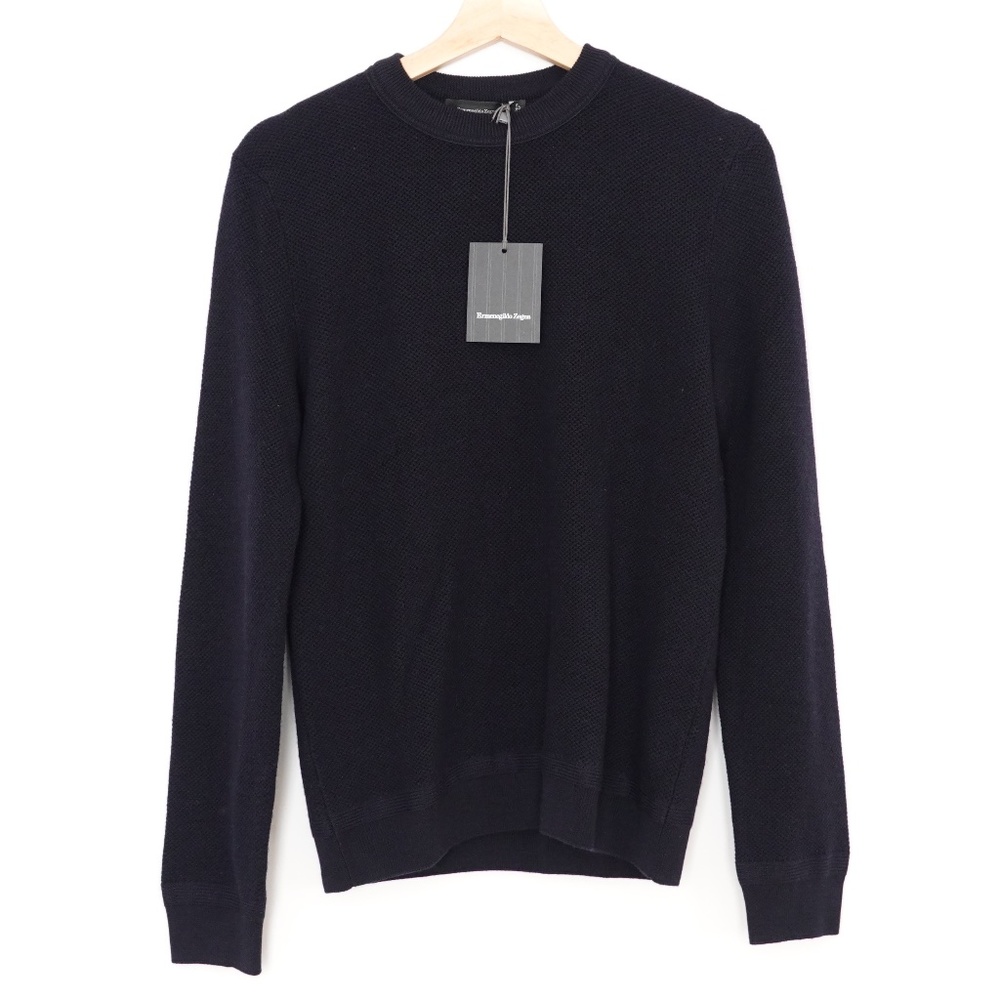 Ermenegildo Zegna Men's Crewneck Wool & Cashmere Sweater - Small 48 - Dark Blue